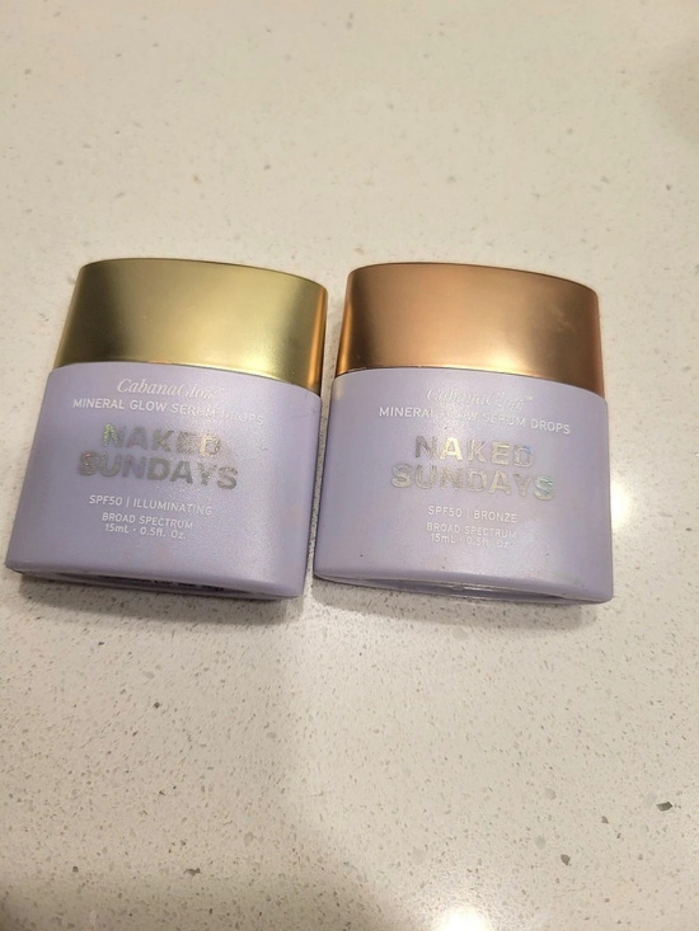 CabanaGlow Naked Sundays Mineral Glow Serum Drops SPF50 Illuminating Bronze Duo